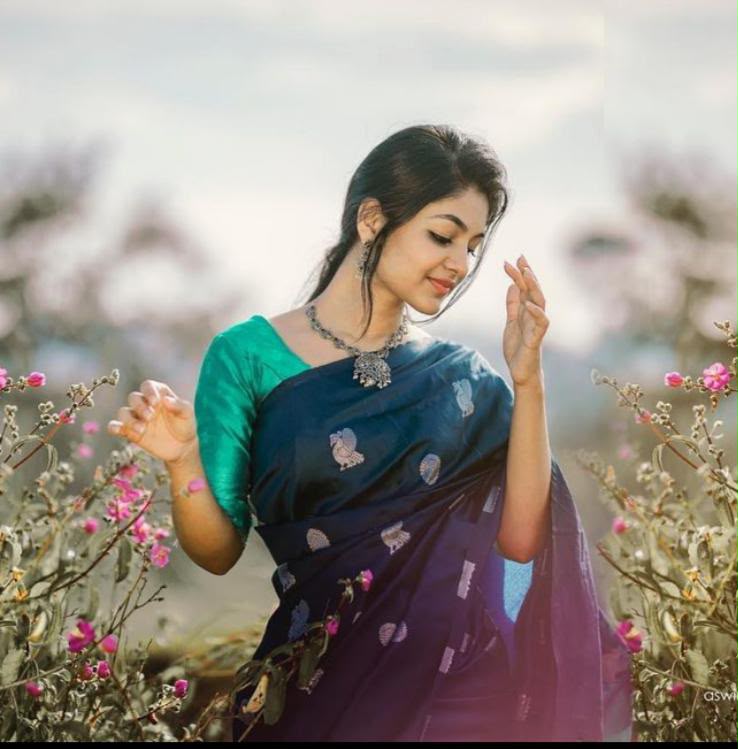 Navy Blue color Silk Zari Woven Saree with Unstitched Blouse
