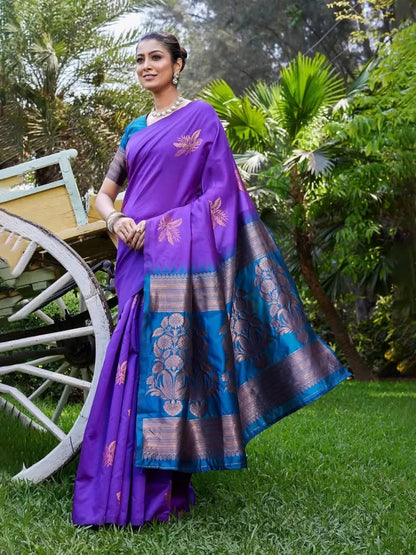 Soft Lichi silk Saree With Unstitched Blouse