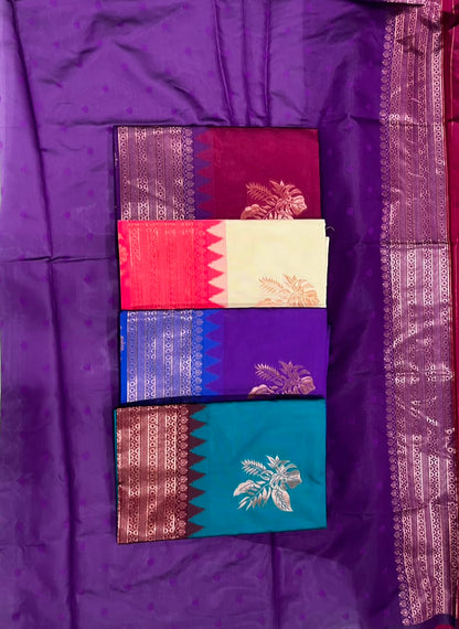 Soft Lichi silk Saree With Unstitched Blouse