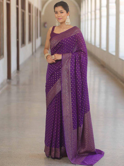 Lichi silk Saree with Unstitched Blouse