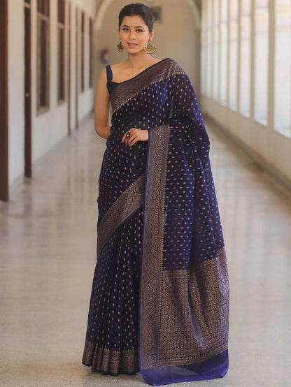 Lichi silk Saree with Unstitched Blouse
