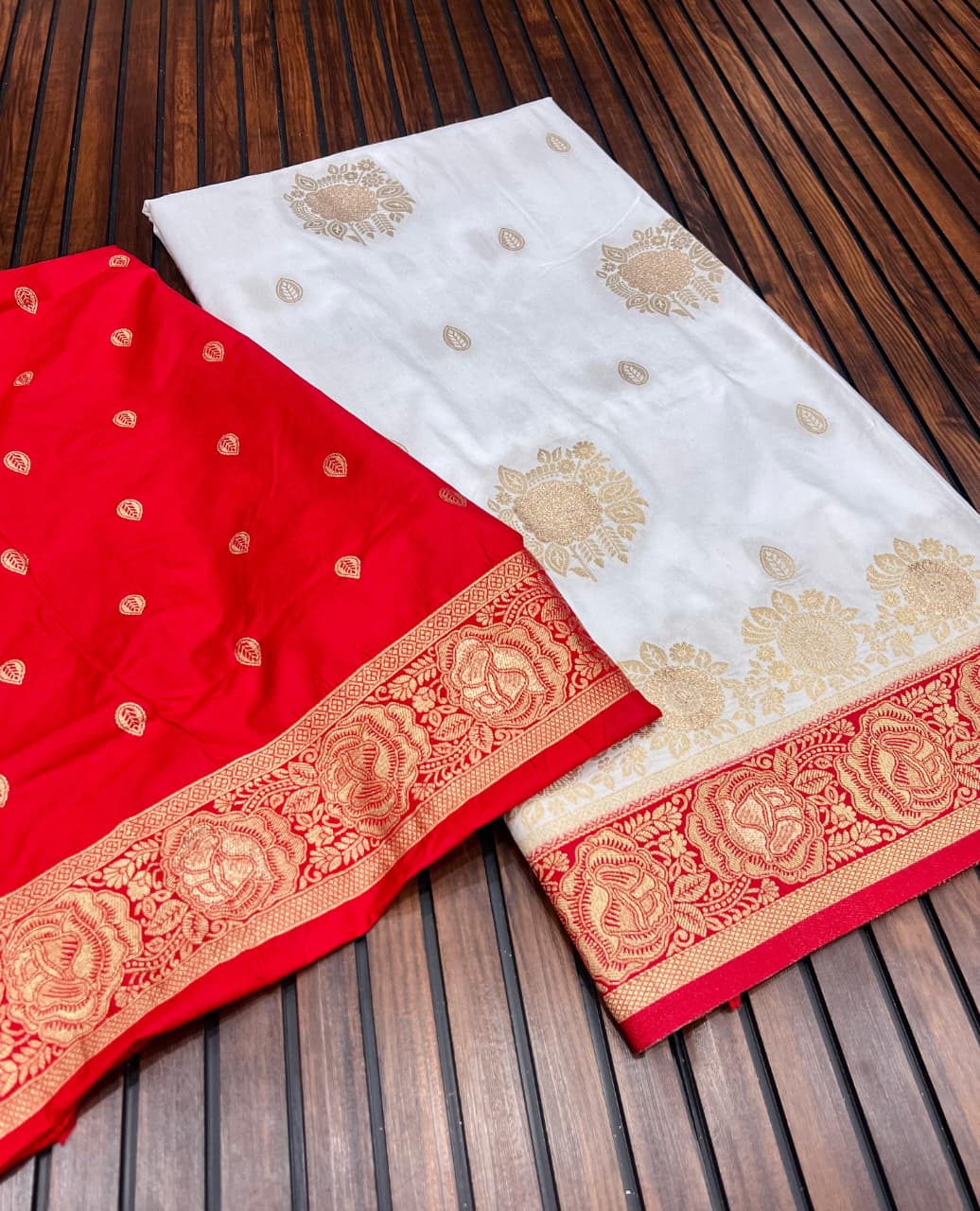 White color Silk Saree