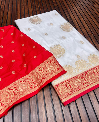 White color Silk Saree