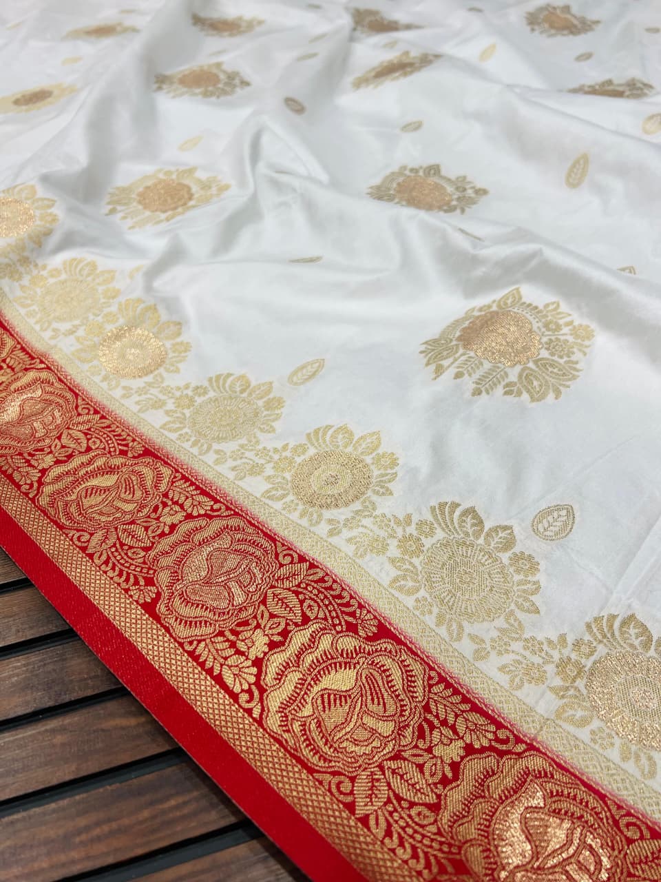 White color Silk Saree