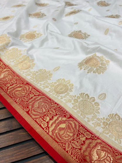 White color Silk Saree