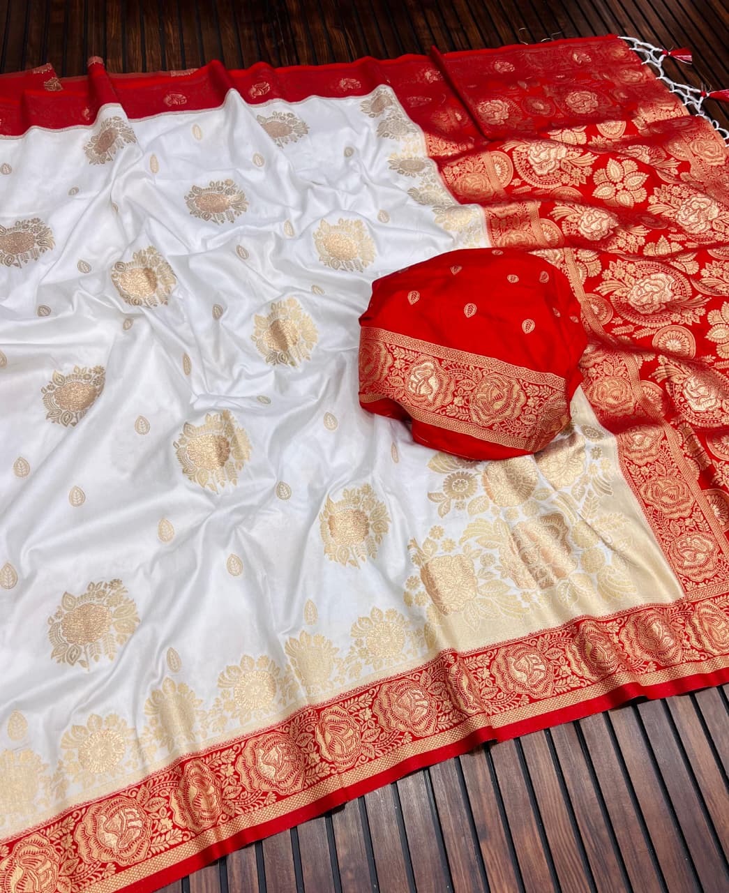 White color Silk Saree