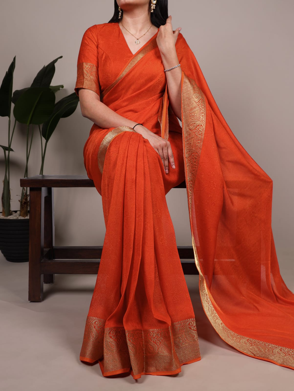 Zari Weaving Mass Mello Saree with Unstitched Blouse