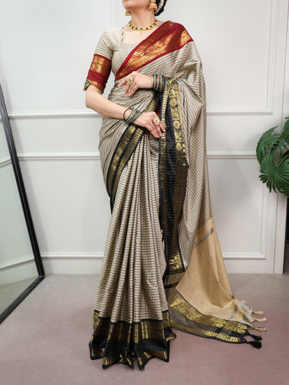 Traditional Silk Saree with Unstitched Blouse