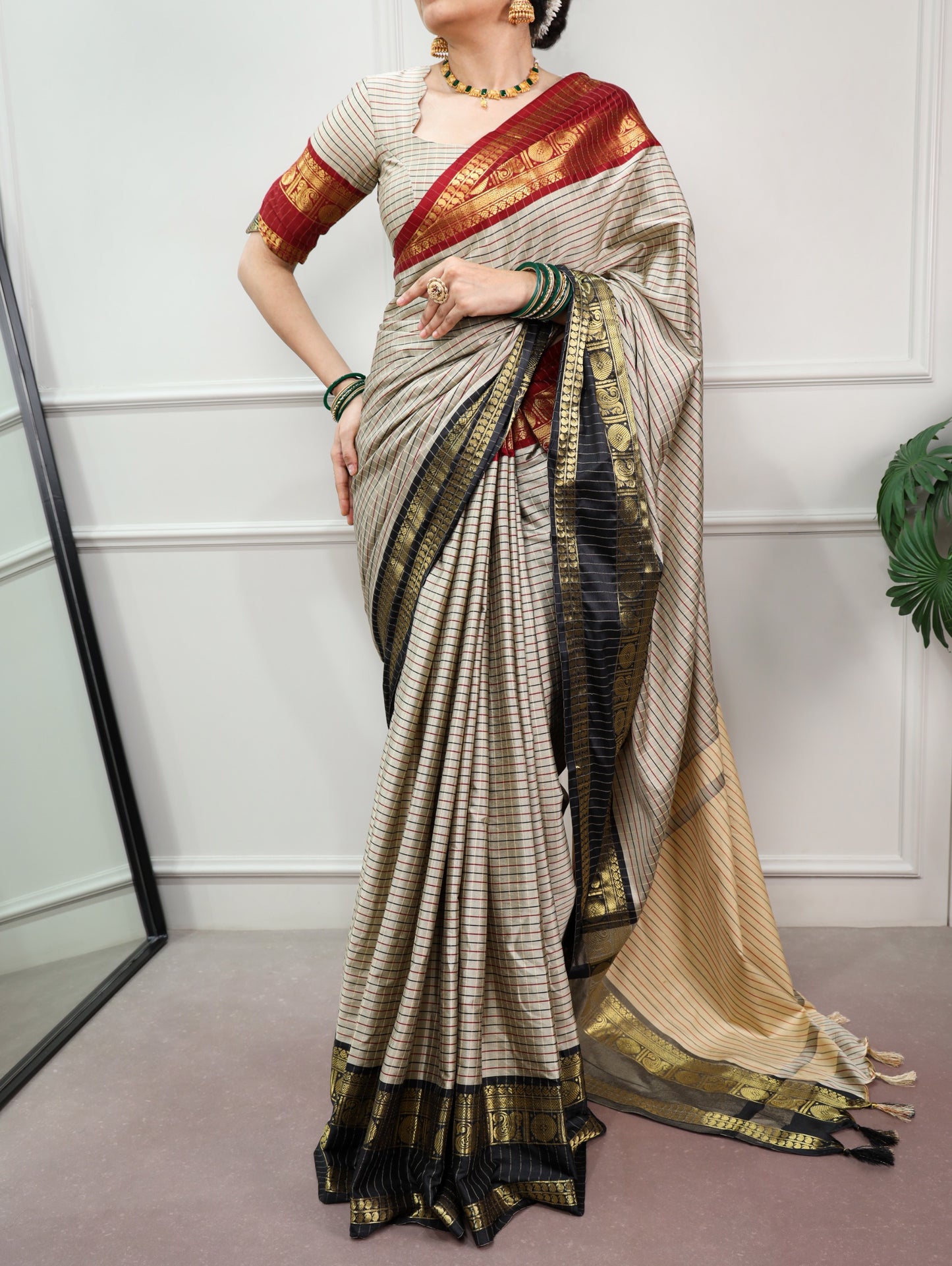 Traditional Silk Saree with Unstitched Blouse