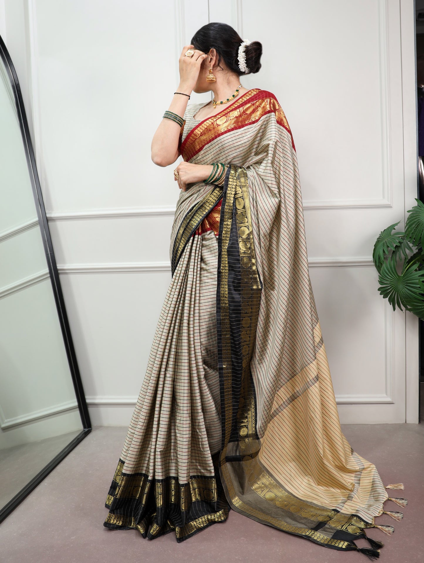 Traditional Silk Saree with Unstitched Blouse