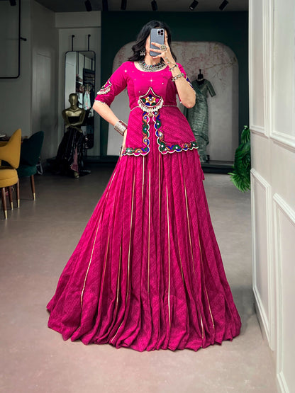 Pink color Georgette Navratri Co-ord Set Lehenga Choli