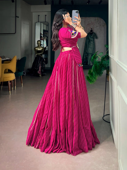 Pink color Georgette Navratri Co-ord Set Lehenga Choli