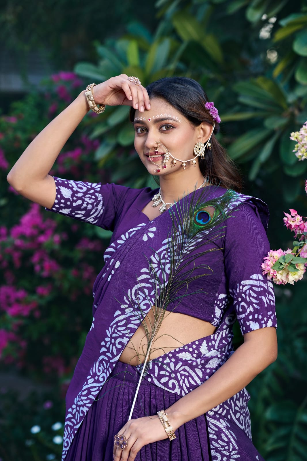 Purple color Janmashtami Lehenga Choli - Gopidress