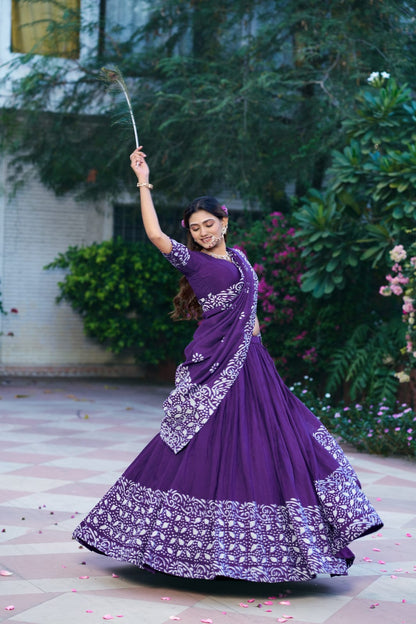 Purple color Janmashtami Lehenga Choli - Gopidress