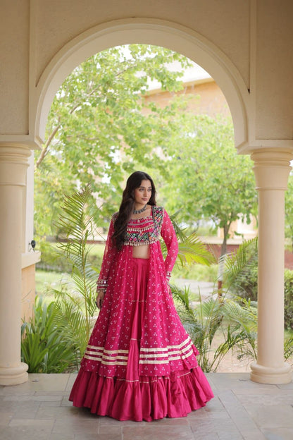 Bandhani Print with Kutchi Patche work Navratri Kurti