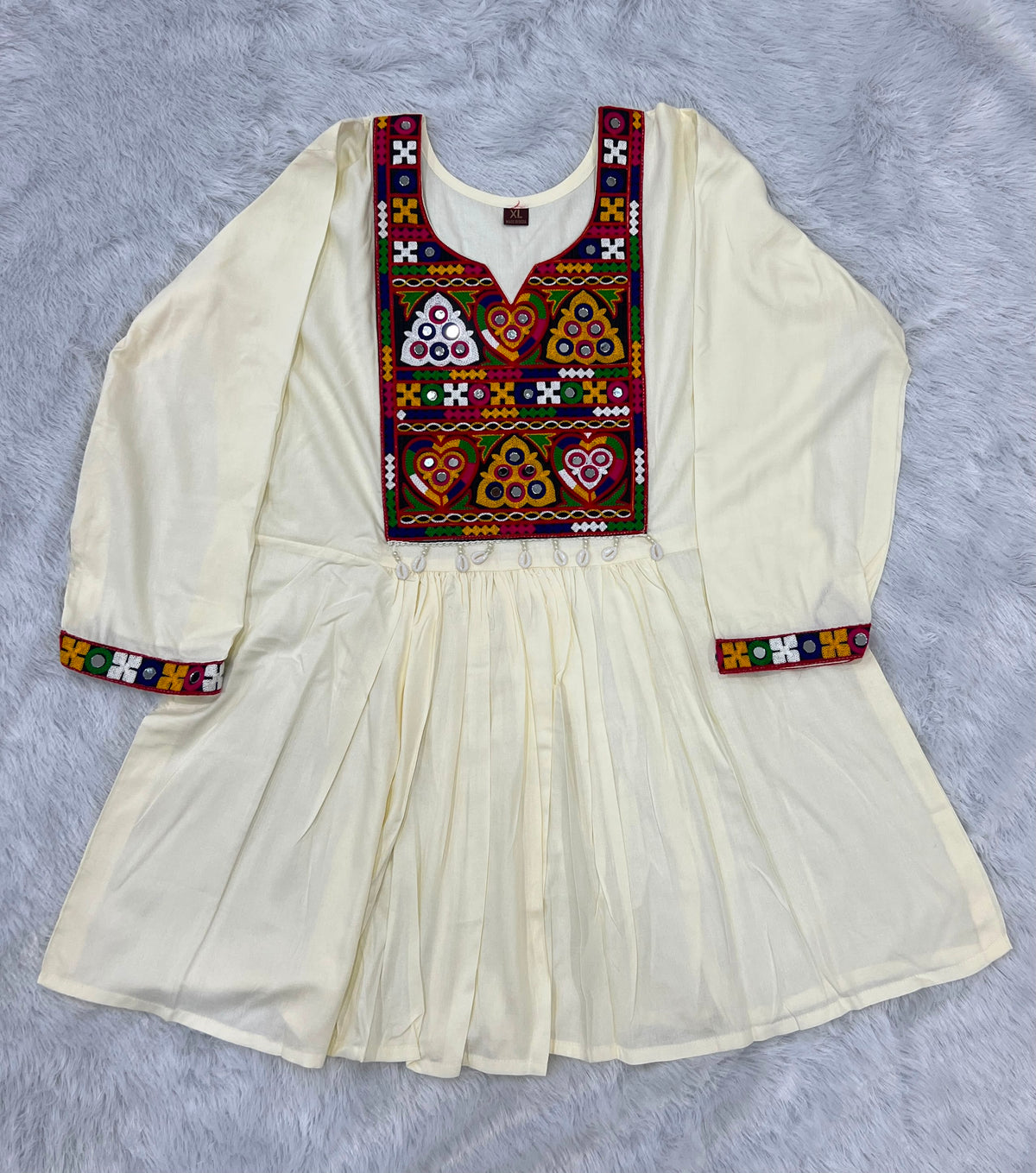 Navratri Special Gamthi and Kodi Lace Short Kurti
