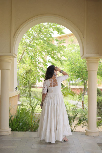 Embroidered Gota Patti and Mirror Work Navratri Anarkali Gown