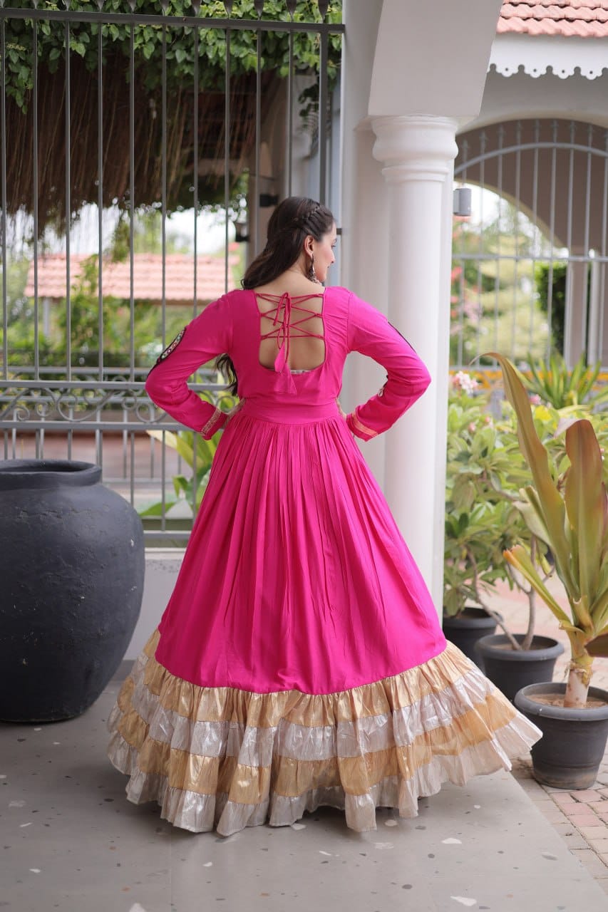 Kutchi Gamthi Work Navratri Anarkali Gown