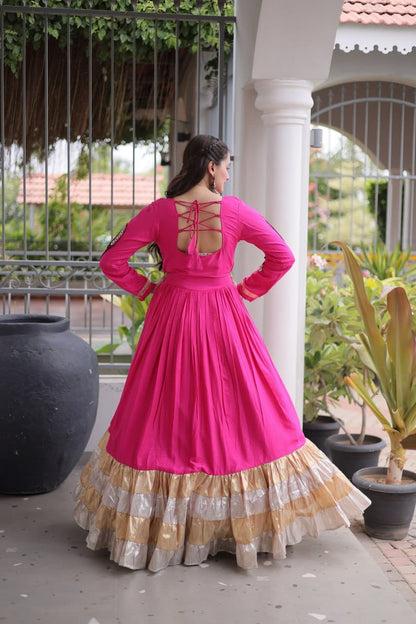 Kutchi Gamthi Work Navratri Anarkali Gown