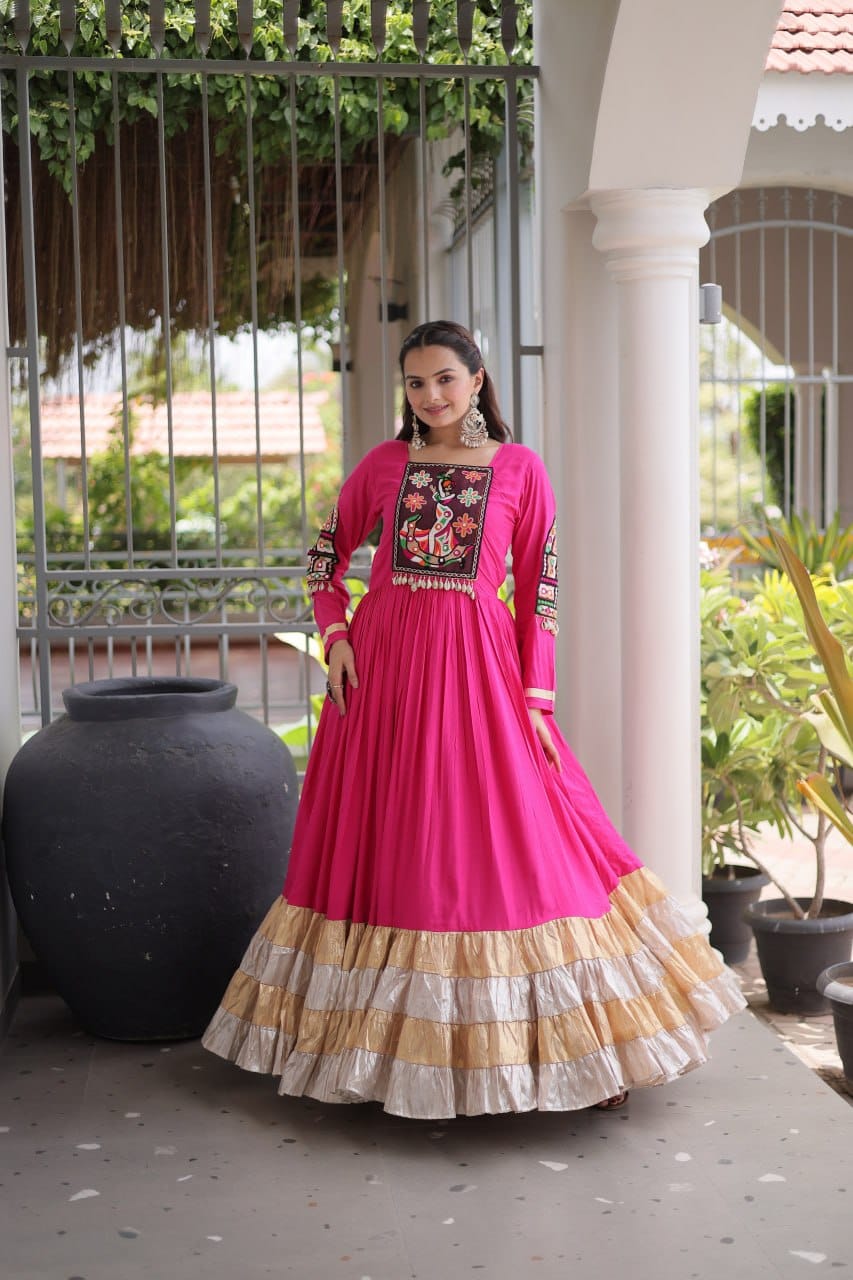 Kutchi Gamthi Work Navratri Anarkali Gown