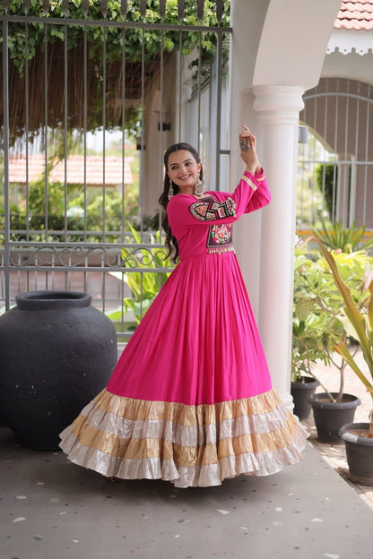 Kutchi Gamthi Work Navratri Anarkali Gown