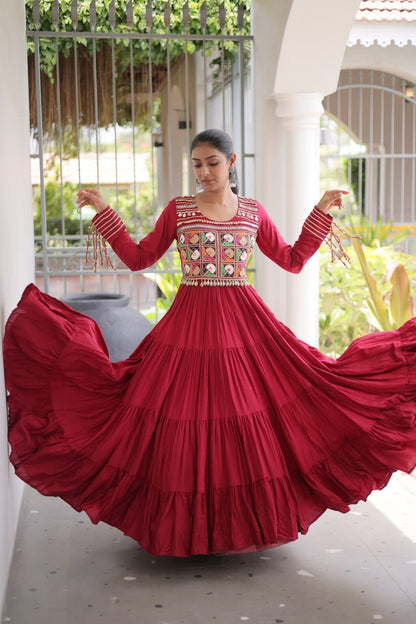 Kutchi Gamthi Work Navratri Anarkali Gown