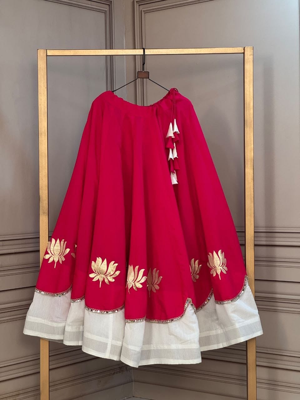 Pink and white Navratri Skirt