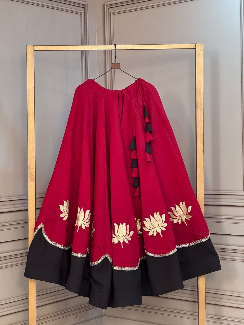 Maroon and Black Navratri Skirt