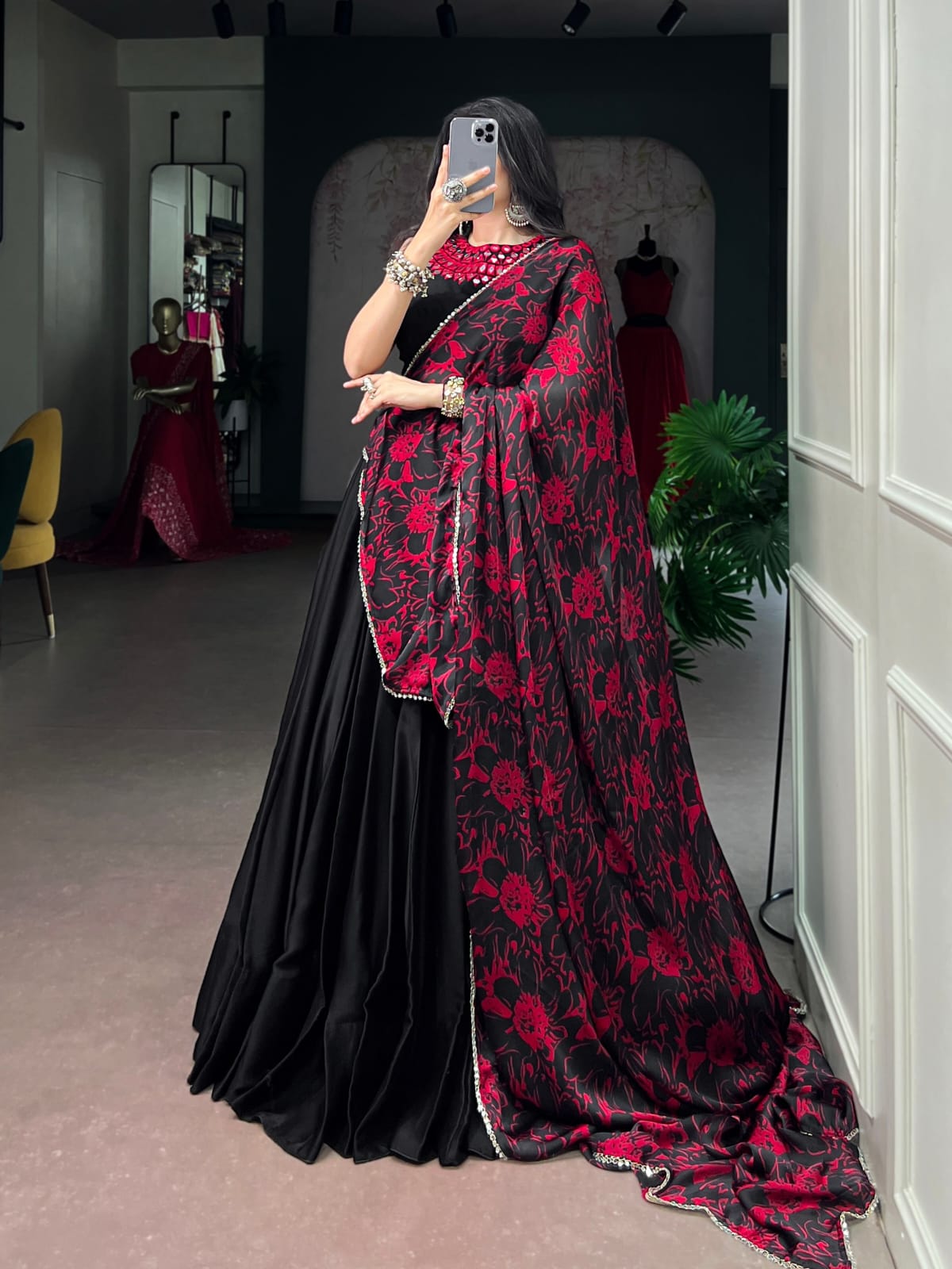 Black color Navratri Lehenga Choli with Dupatta