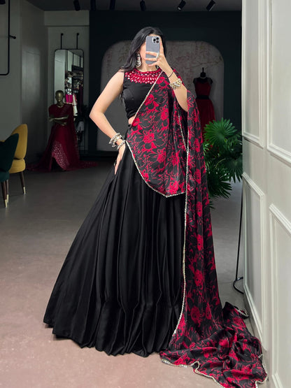 Black color Navratri Lehenga Choli with Dupatta