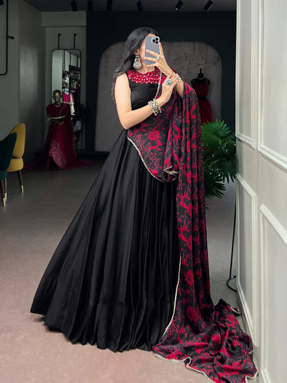 Black color Navratri Lehenga Choli with Dupatta