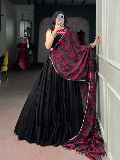 Black color Navratri Lehenga Choli with Dupatta