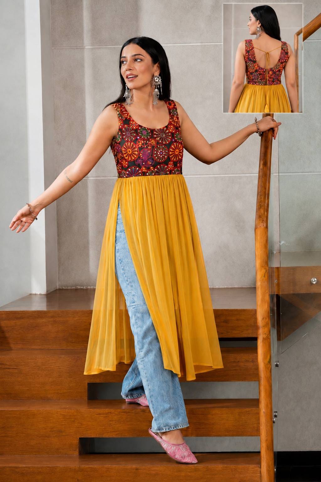 Yellow color Navratri Special Kurti