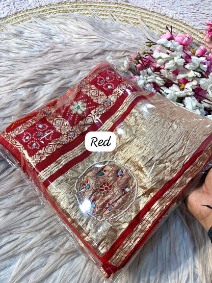 Red Color Viscose Weaving Saree with Unstitched Blouse