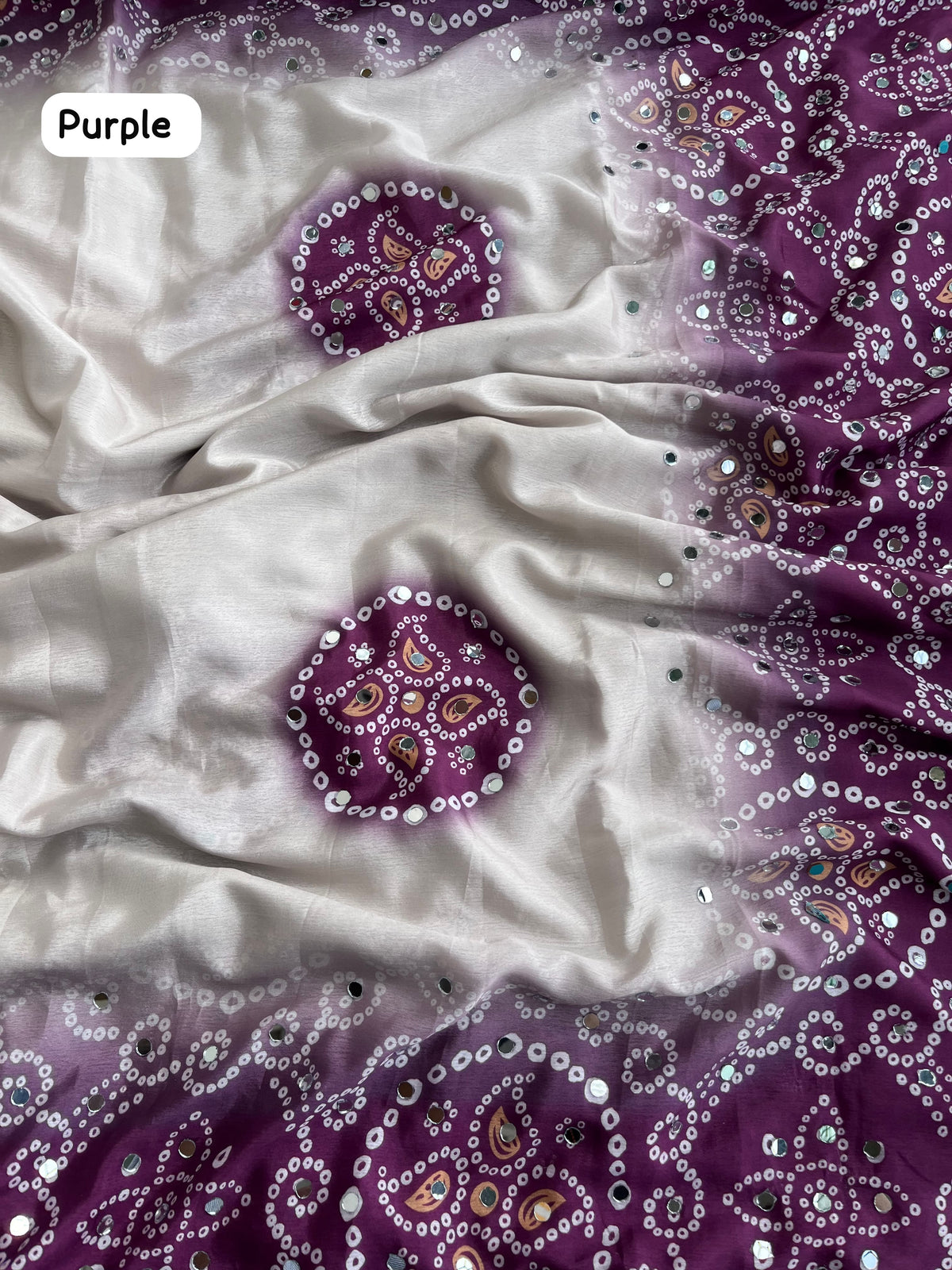 Purple color Saree with Unstitched Blouse