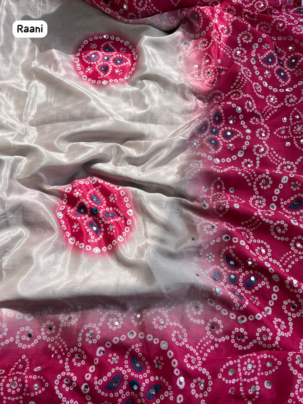 Rani Pink color Saree with Unstitched Blouse