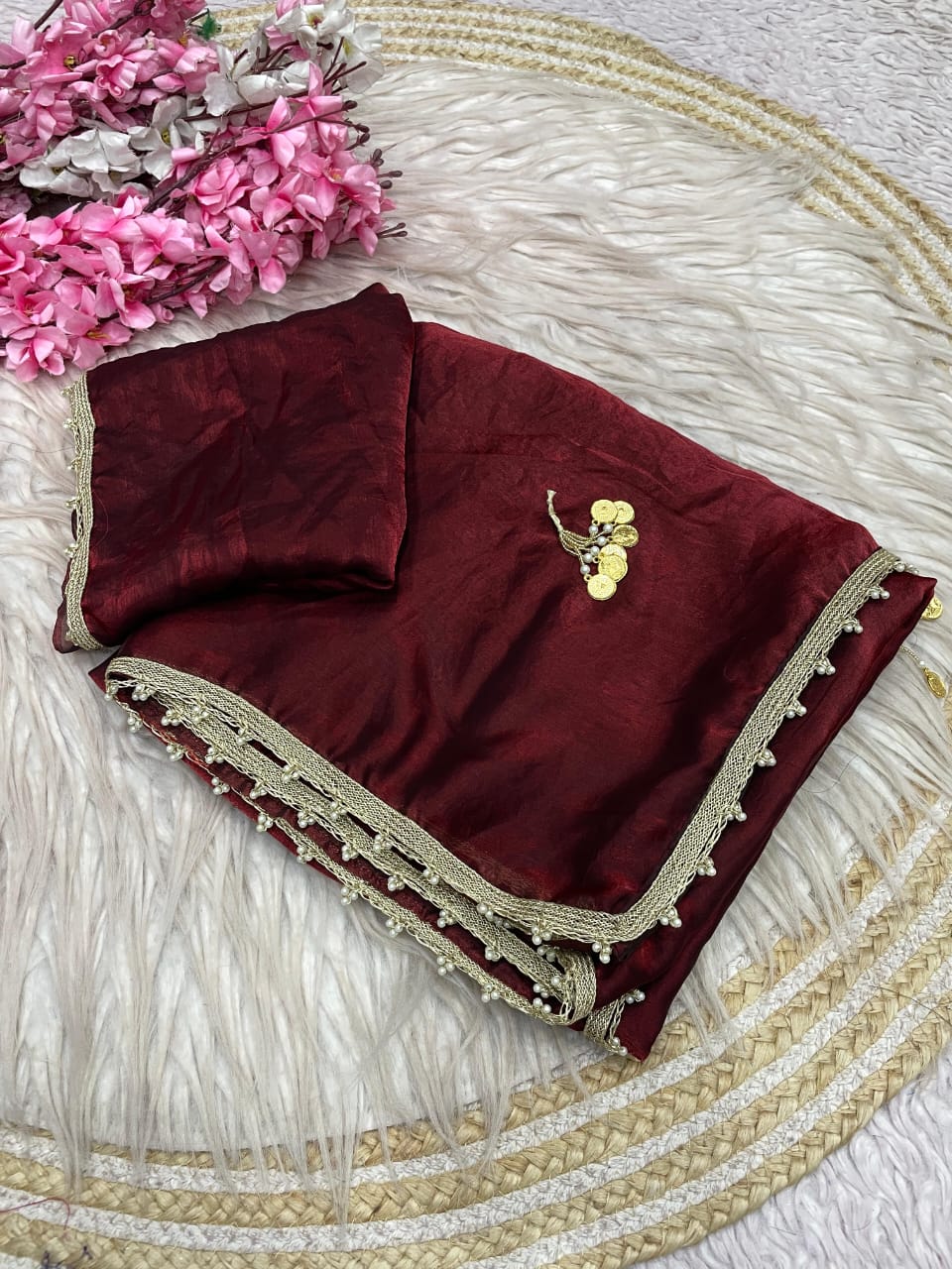 Space Silk Saree with Unstitched Blouse