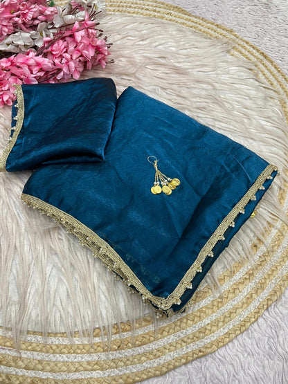 Space Silk Saree with Unstitched Blouse