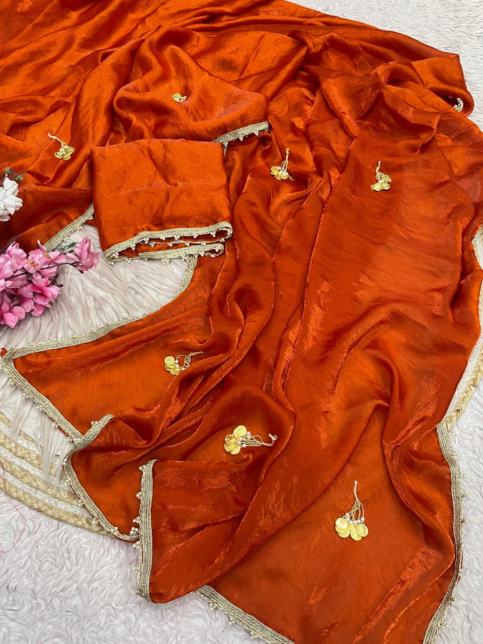 Space Silk Saree with Unstitched Blouse