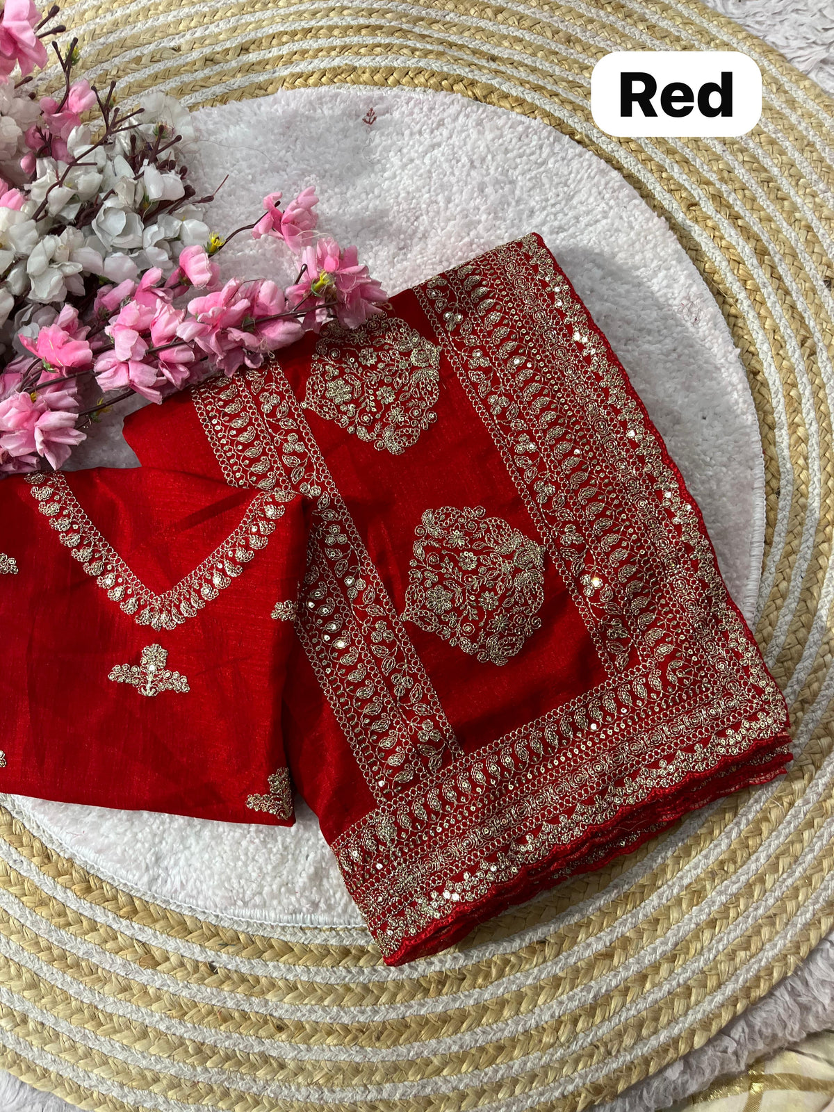 Elegant Red Saree