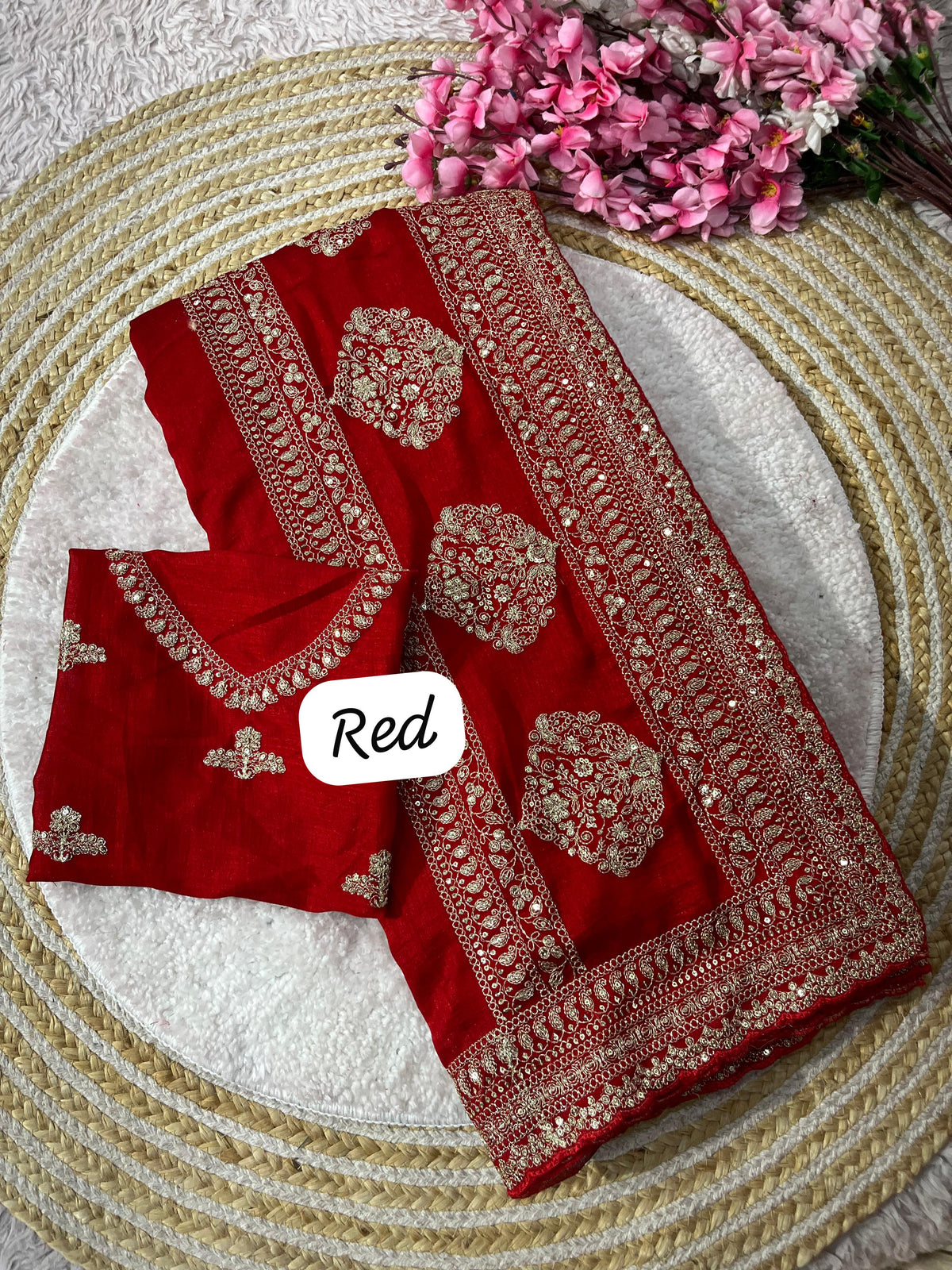 Elegant Red Saree