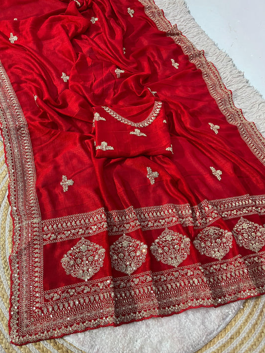 Elegant Red Saree