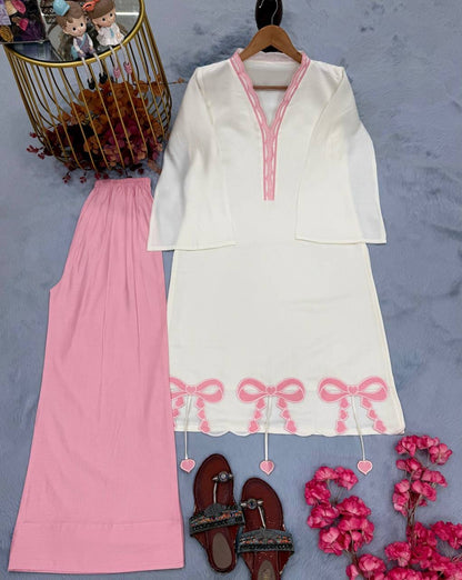 Designer Party Wear Look Pur Roman Silk Top & Plazzo  set