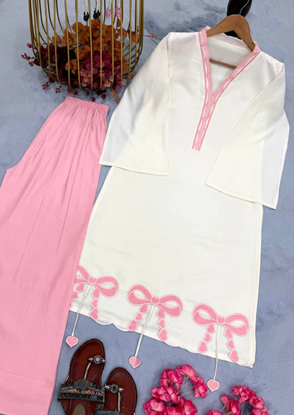 Designer Party Wear Look Pur Roman Silk Top & Plazzo  set