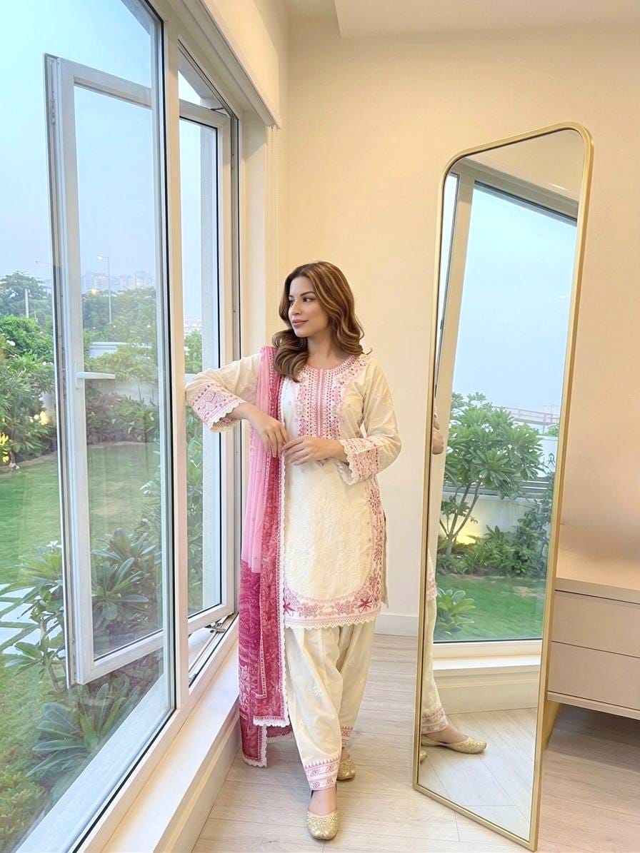 Designer Party Wear Look Pur Satin Rayon Top & Farshi Palazzo With Dupatta set