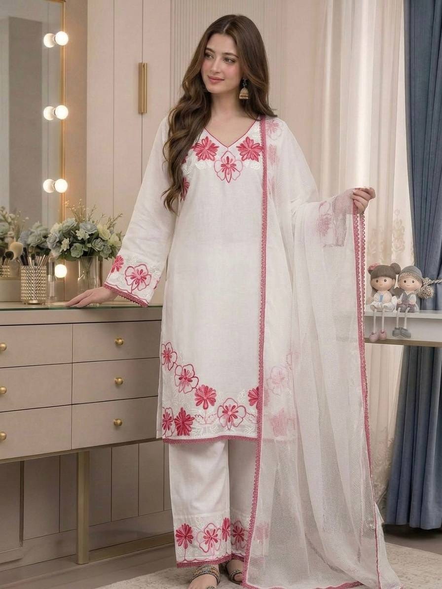 Designer Party Wear Look Pur Satin Rayon Top & Farshi Palazzo With Dupatta set