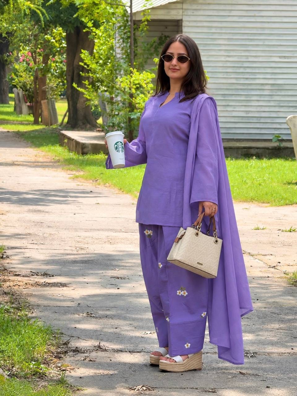 Designer Party Wear Look top with farshi salwar