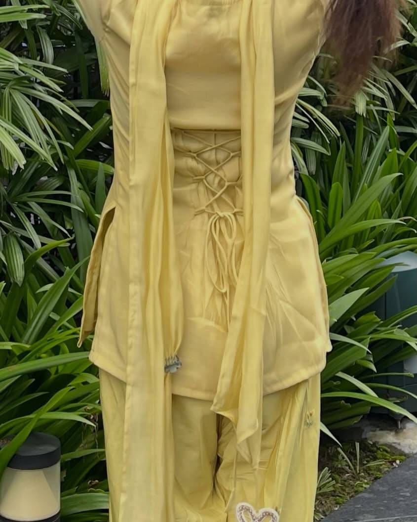 Designer Party Wear Look top with farshi salwar