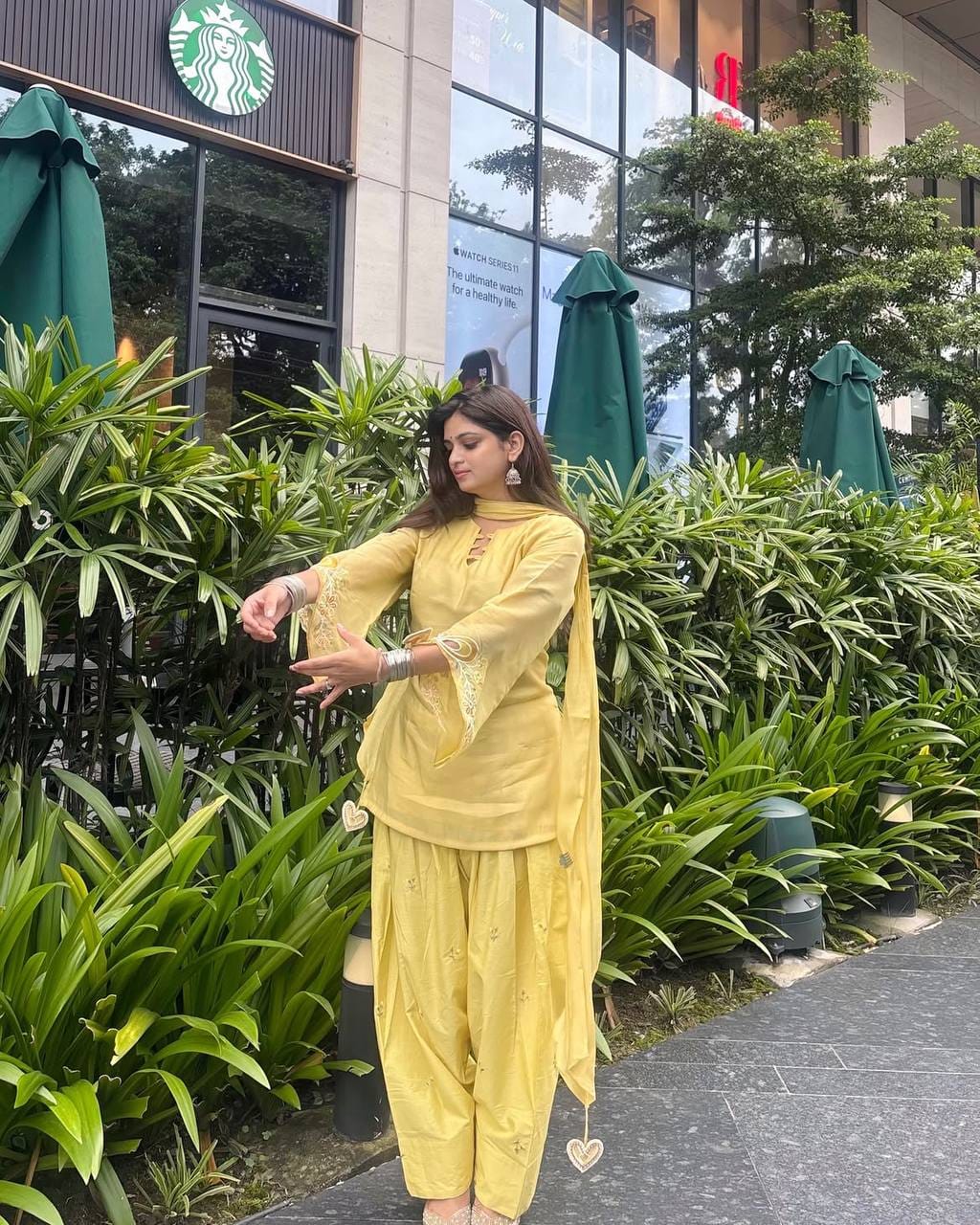 Designer Party Wear Look top with farshi salwar