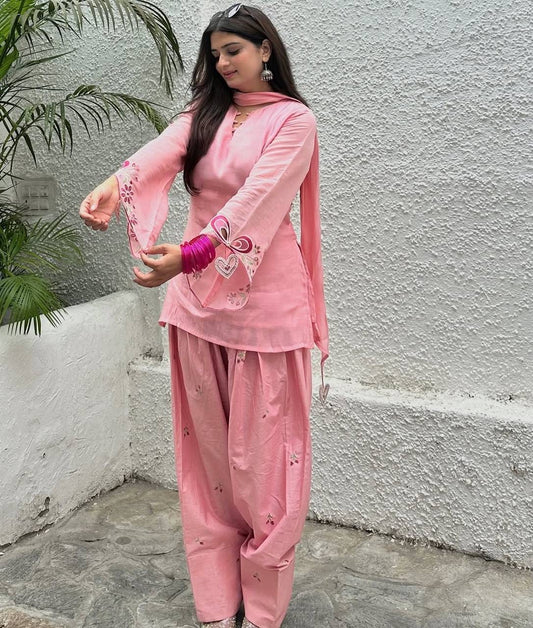 Designer Party Wear Look top with farshi salwar